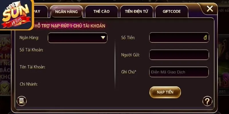 Phương thức nạp tiền Sunwin mà bạn có thể sử dụng